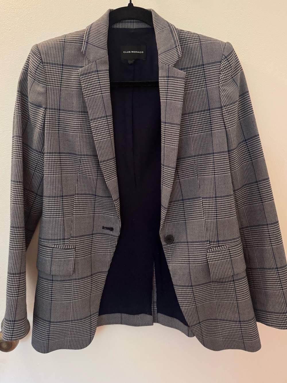 Club Monaco Glen Plaid Blazer Navy